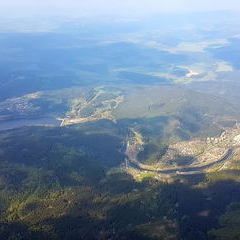 Flugwegposition um 14:11:38: Aufgenommen in der Nähe von Okres Český Krumlov, Tschechien in 2414 Meter